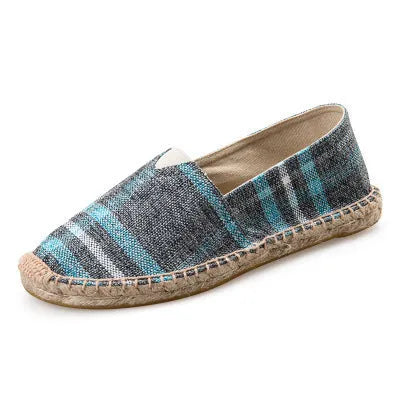 Canvas slip-on fisherman shoes in solid colour with elastic band and round toe for men and women