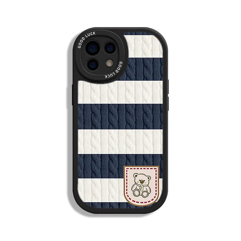 Xiaopandun all-inclusive TPU phone case in Lucky Bear Black design for iPhone XR