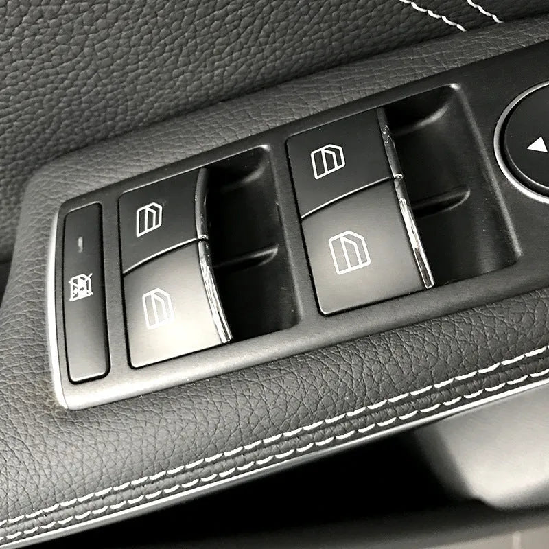 Black glitter decorative adhesive sticker for car window lift button modification