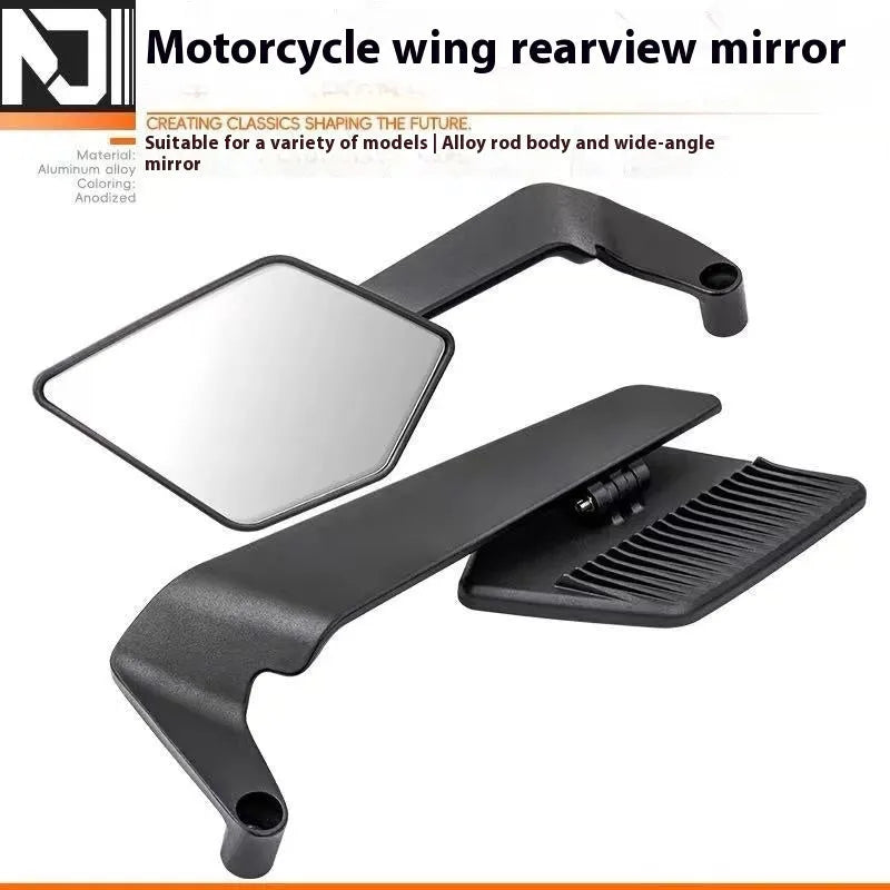Aluminium alloy spoiler rearview mirror for electric car and motorcycle with white glass and black blue glass option