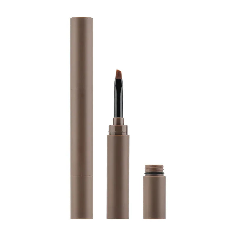 Double-headed eyebrow cream cosmetic with five shade options displayed