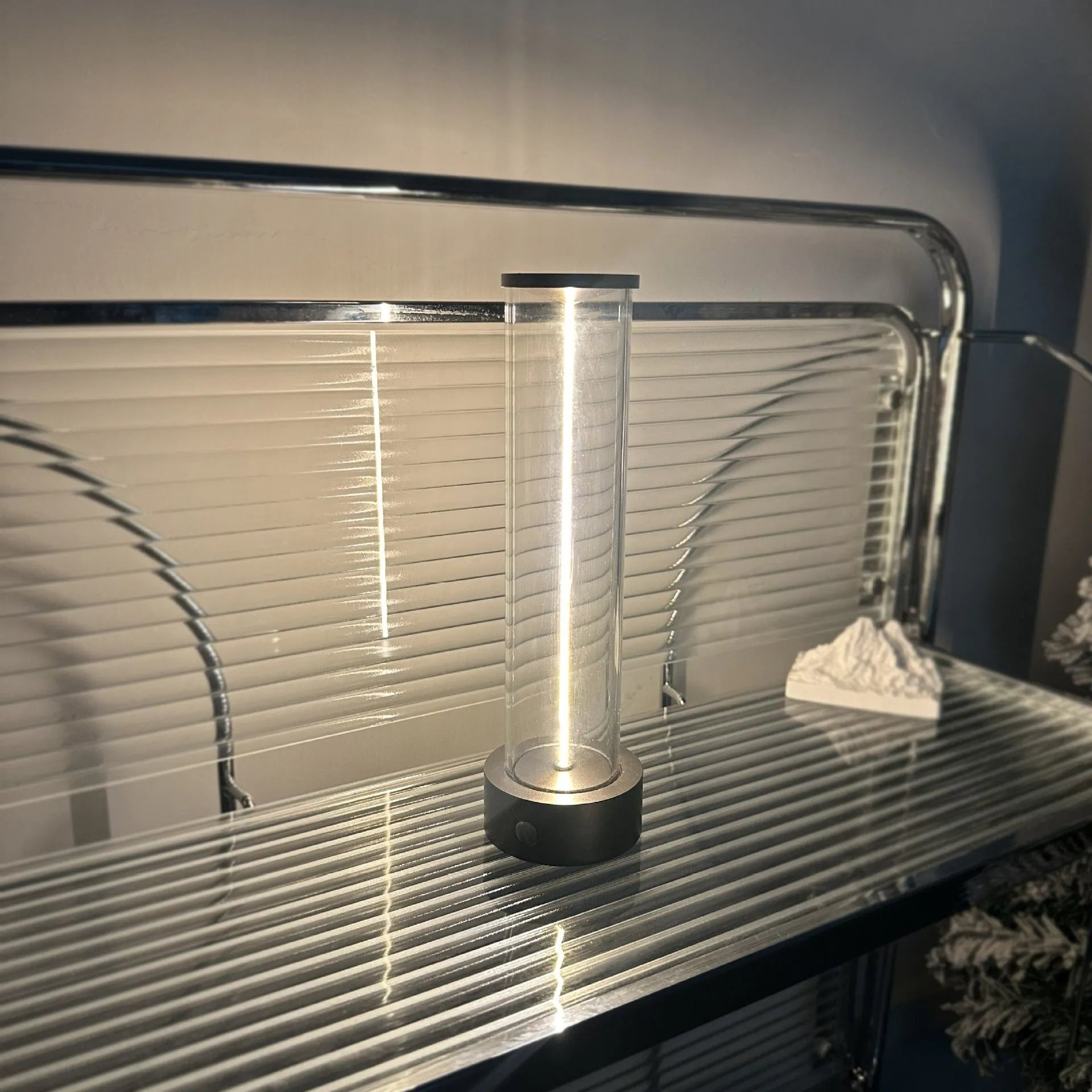 LED line glass magnetic suction light strip with USB charging port showing modern design
