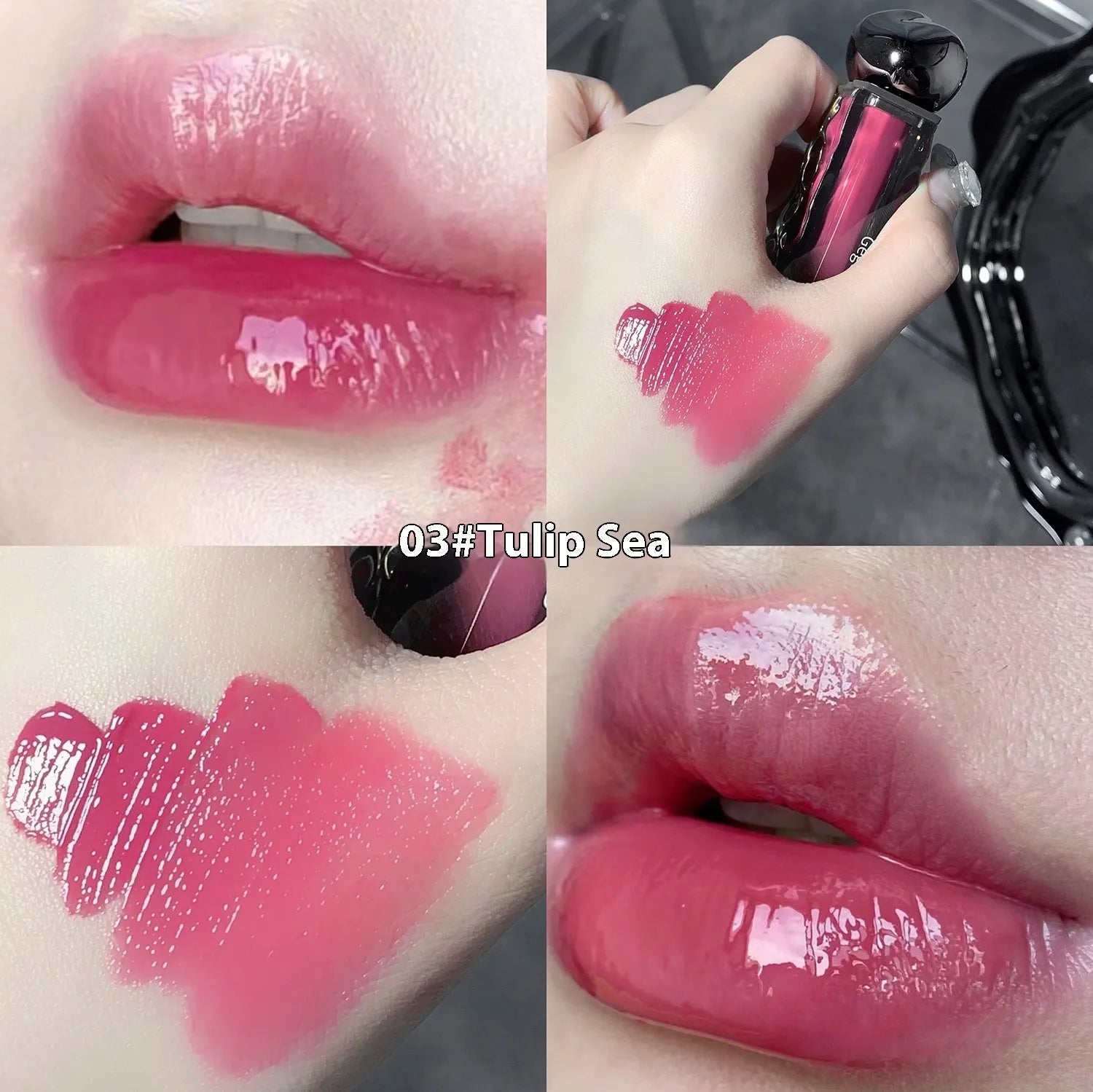 Glacier Lava Lip Lacquer mirror makeup product with built-in applicator in seven colour options