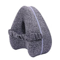 Heart-shaped memory foam leg pillow in blue colour, dimensions 25x23x13cm