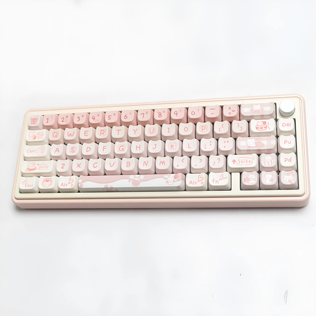 Full set of mechanical keyboard PBT sublimation key caps showing alphanumeric and modifier keys