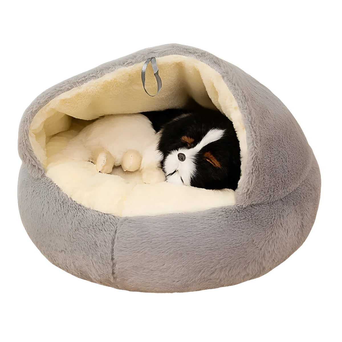 Universal kennel semi-closed sleeping cat nest dog house plush fabric in coffee colour 40cm size
