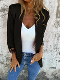 Cheetah pattern slim fit suit coat in black with animal print design and regular sleeves