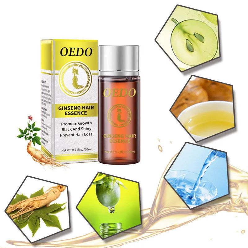 Women's hair care essential oil 20ml moisturising in colour box packaging with ingredients list
