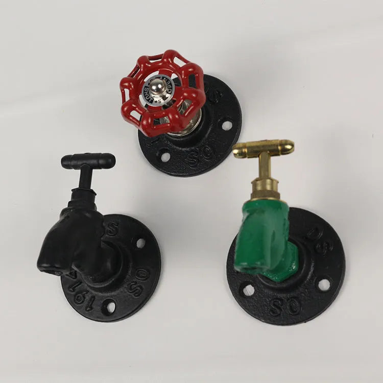 Metal water pipe style towel rack wall hook with polished finish in three colour options