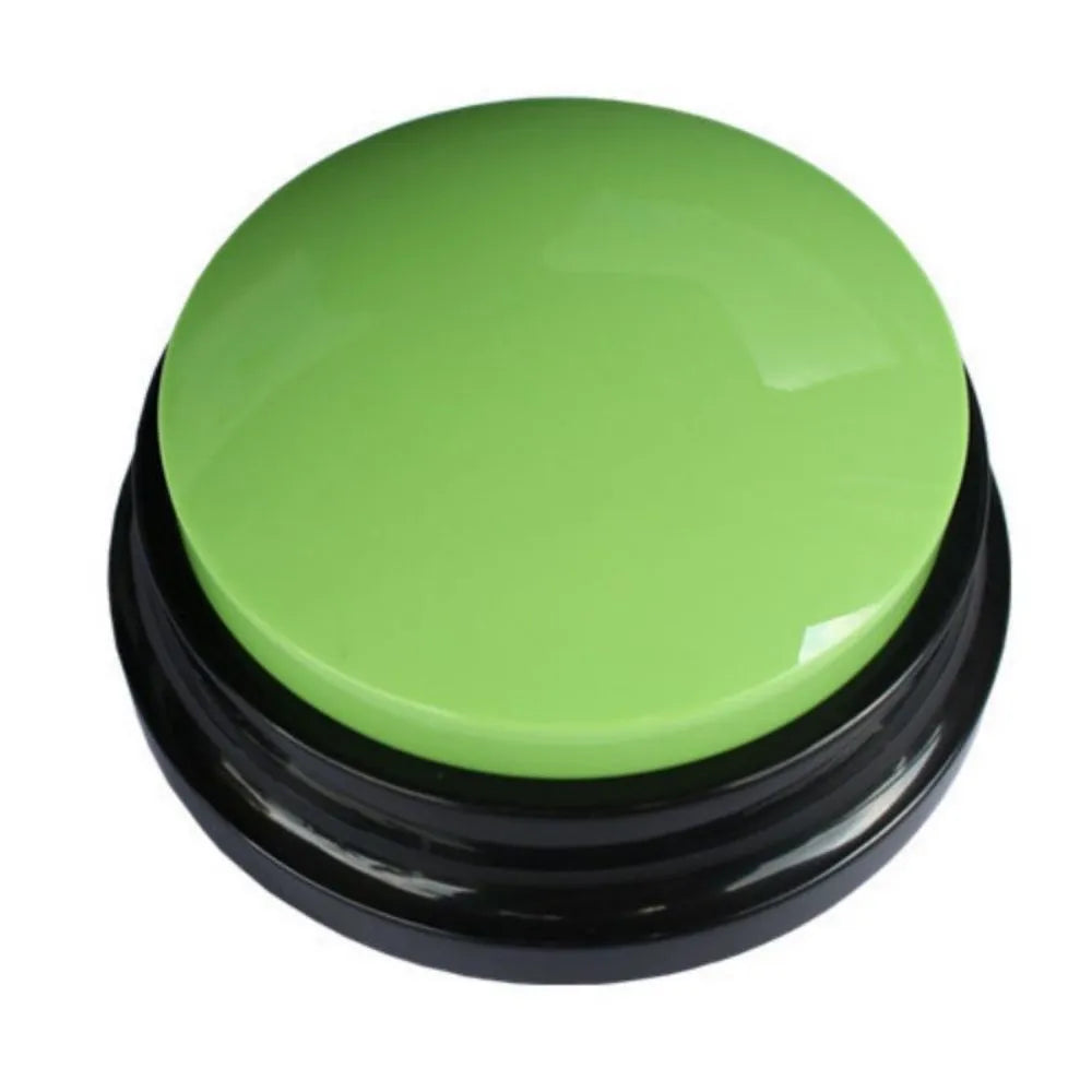 Voice recording button for pet training showing 30-second record playback function in one of five colours.