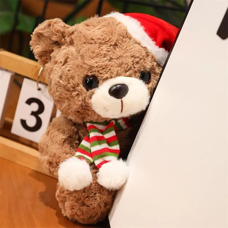 25cm cute little bear plush toy Christmas decorative gift in brown or white