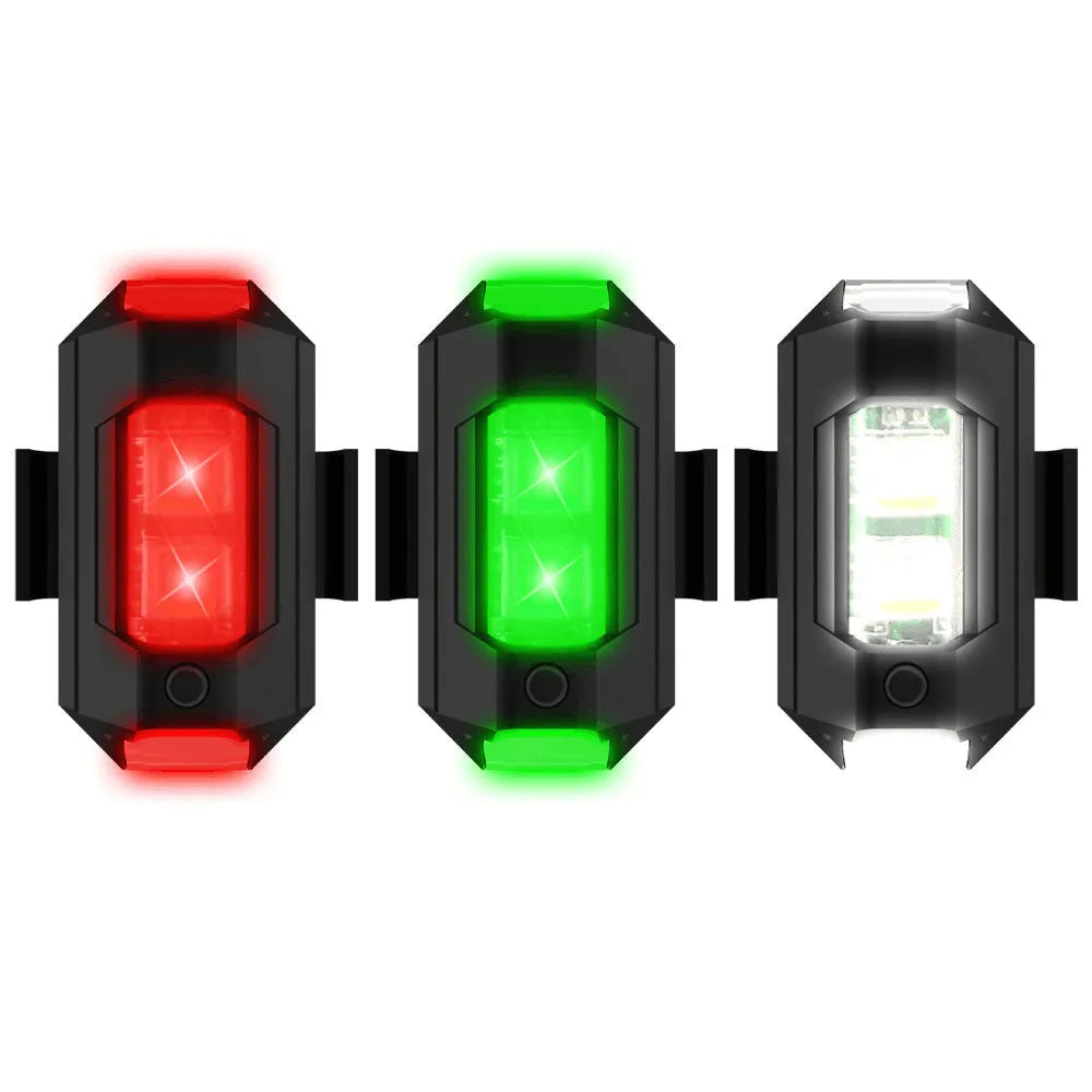 Drone strobe light with 7 colour signal indicator, Type-C cable, fixing tapes and ring belt mounting accessories