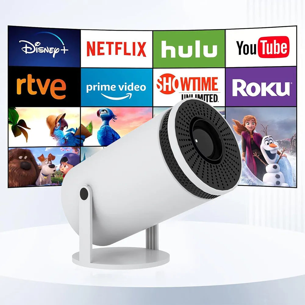 Compact portable home HD projector with Bluetooth and 4K support for movies gaming and outdoor use