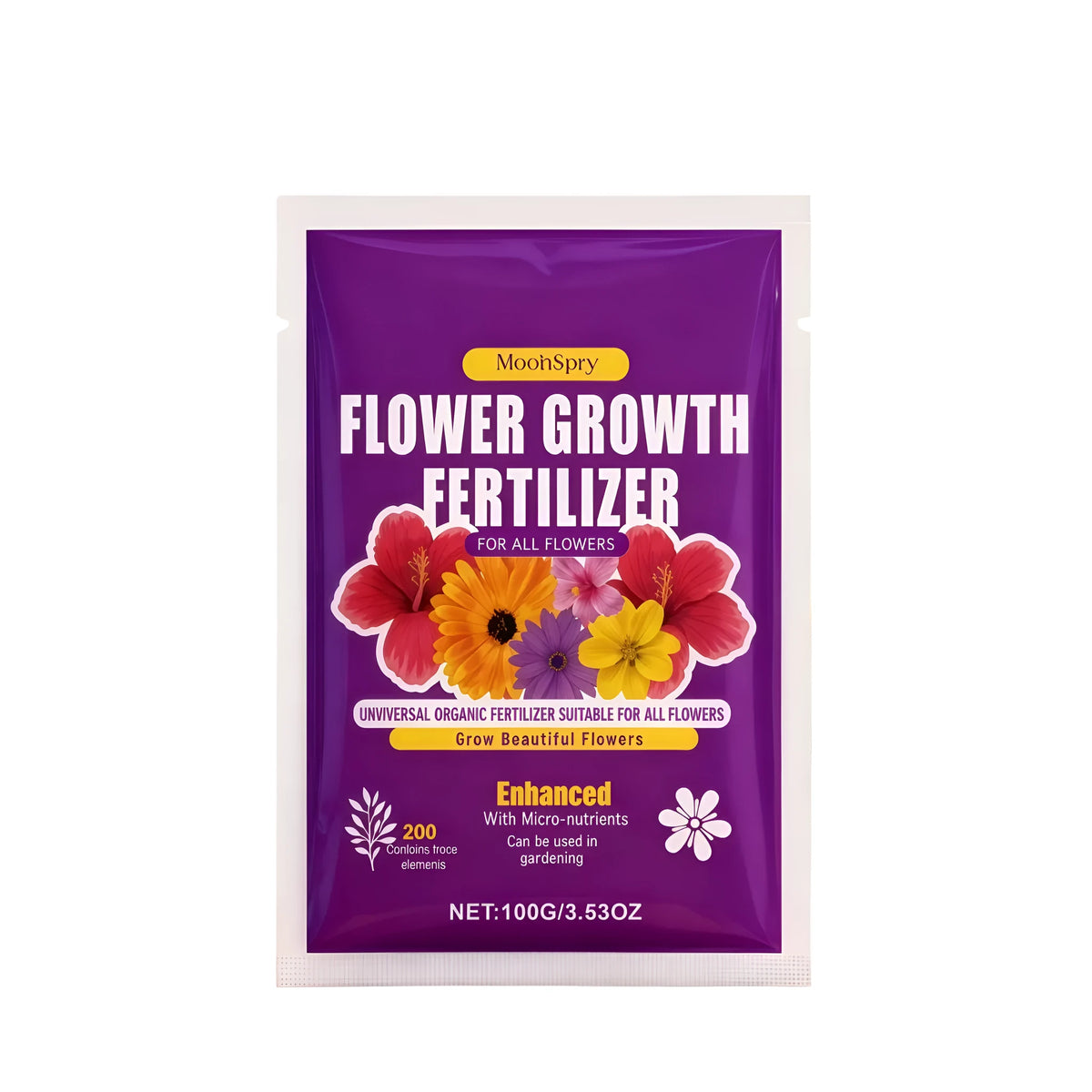 Flower growth fertilizer 100g pack with humus extract, Haier wood clay, perlite and mineral components