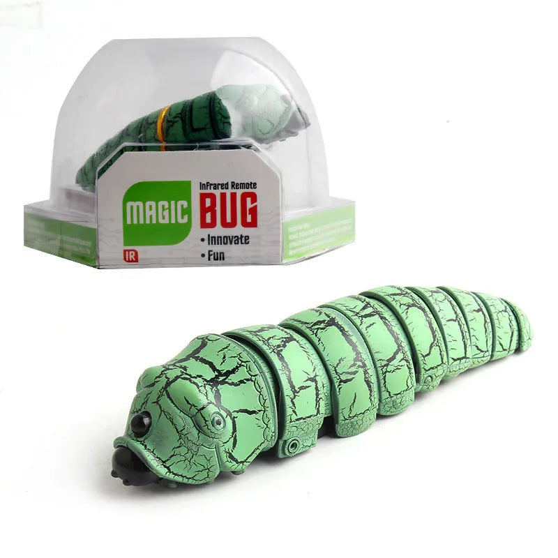 Infrared remote control caterpillar toy with realistic crawling action and built-in lights, in blue