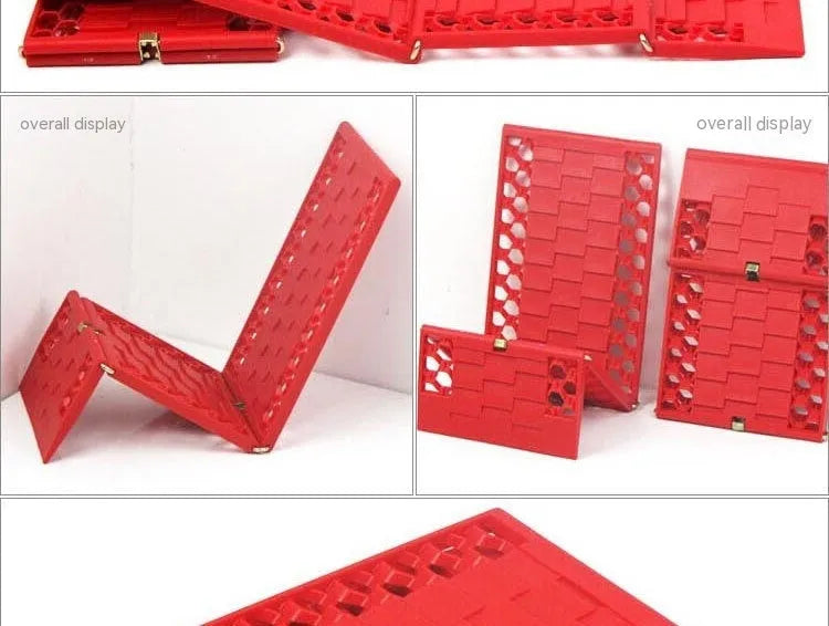 Pair of folding orange anti-slip rescue boards for car recovery