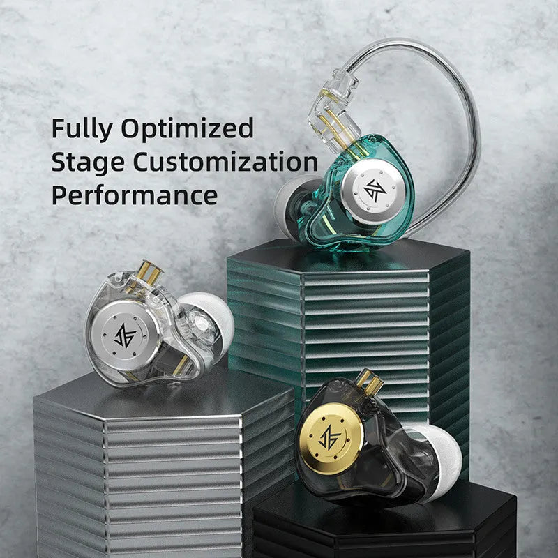 KZ EDX Pro earphones in Black with Standard cable, showing in-ear monitor shell and eartips