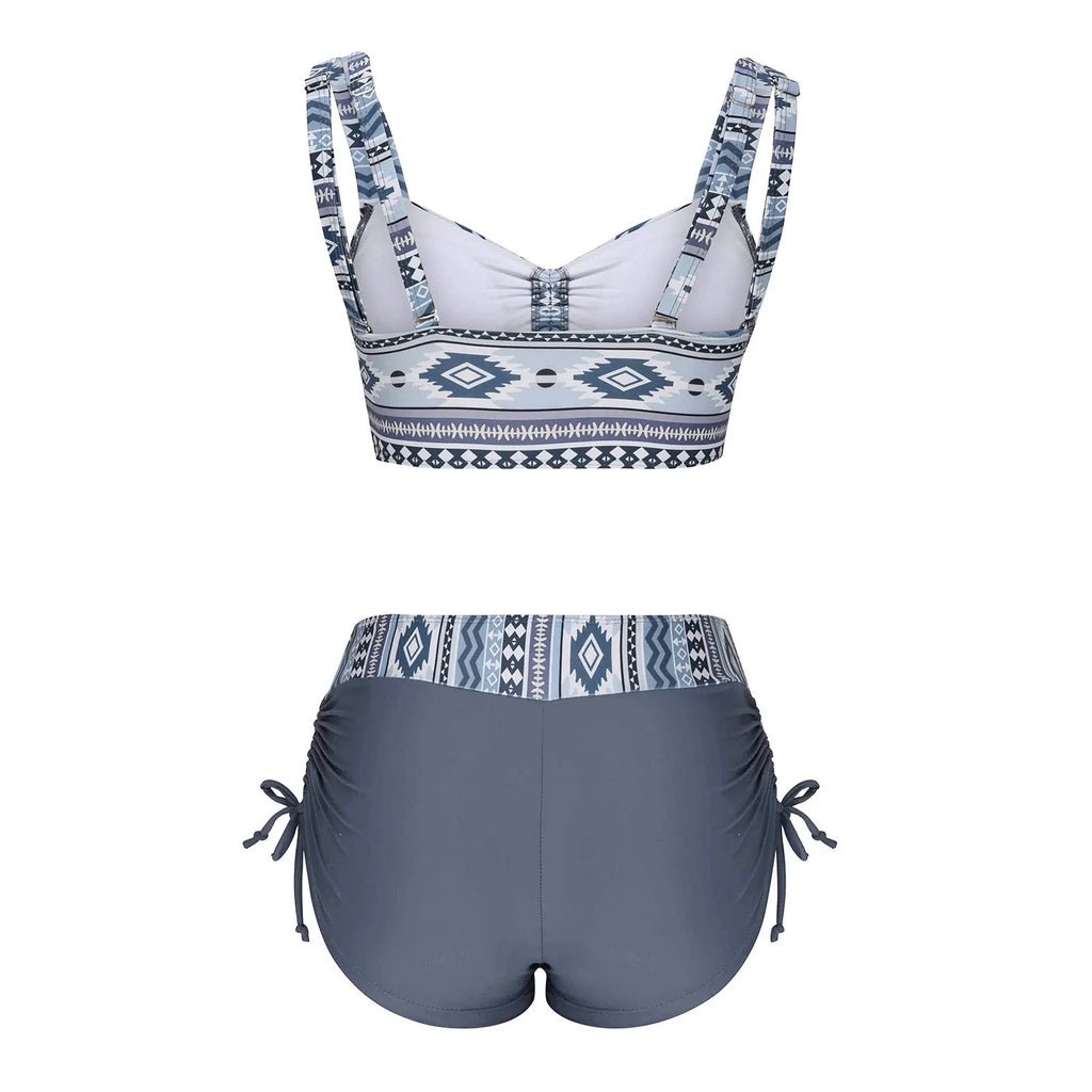 Women's bikini split swimsuit without steel belt or chest pad in picture colour
