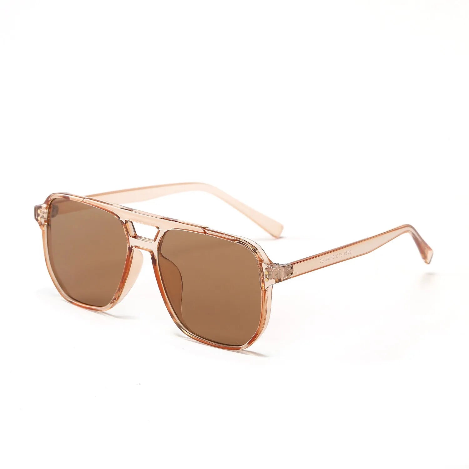 Women's square double beam fashion sunglasses with UV400 protection in multiple colour options