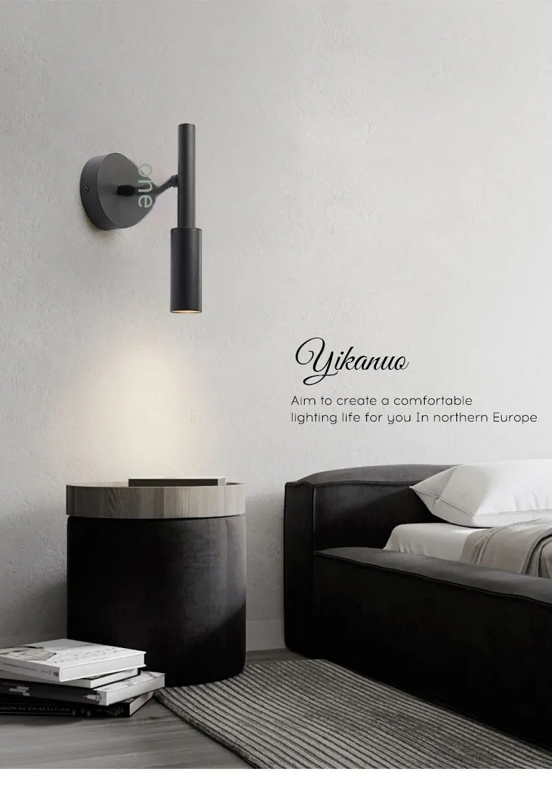 Modern wrought iron wall lamp in black or white with three light options