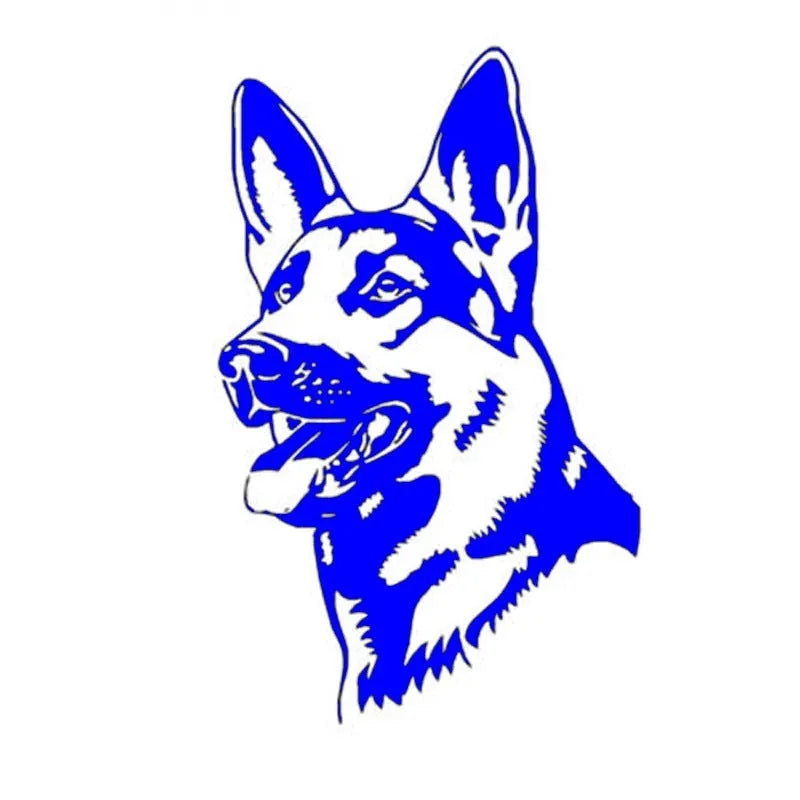 Reflective Alsace Shepherd dog bumper sticker for cars in multiple colours.
