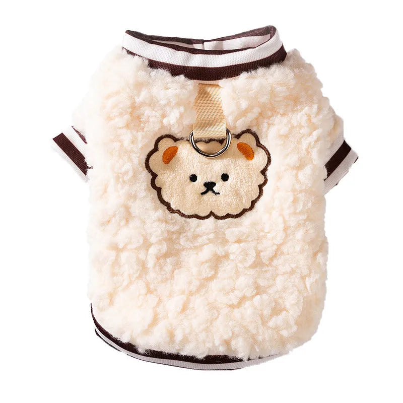 soft fleece dog hoodie in blessing animal pattern on a small dog autumn winter warm pet clothing