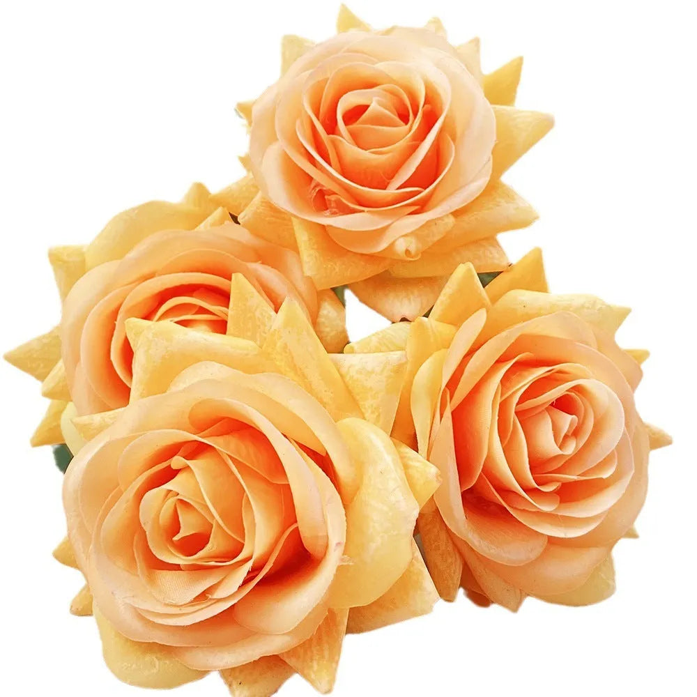 Silk artificial flower bouquet in red colour with 42cm length and 8.5cm flower head