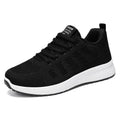 Women's flyknit running shoes in rose red with soft flat sole and round toe
