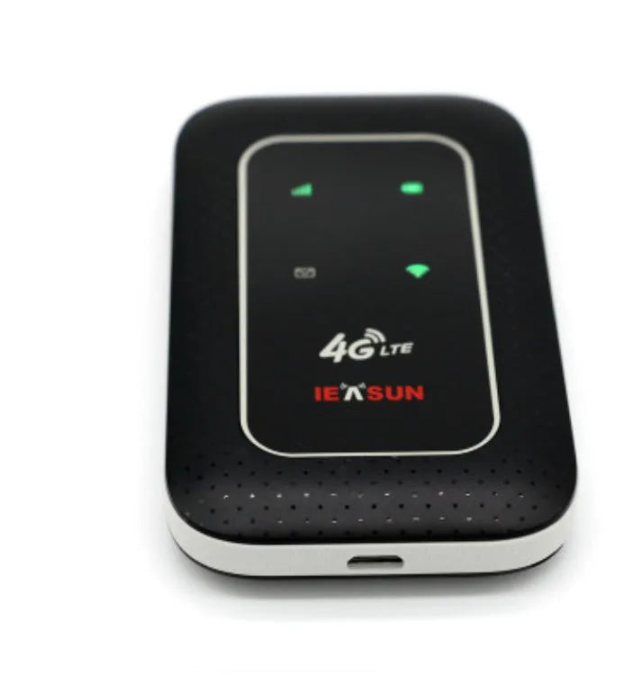 Black 4G portable wifi wireless hotspot router with USB power, 150Mbps, built-in firewall