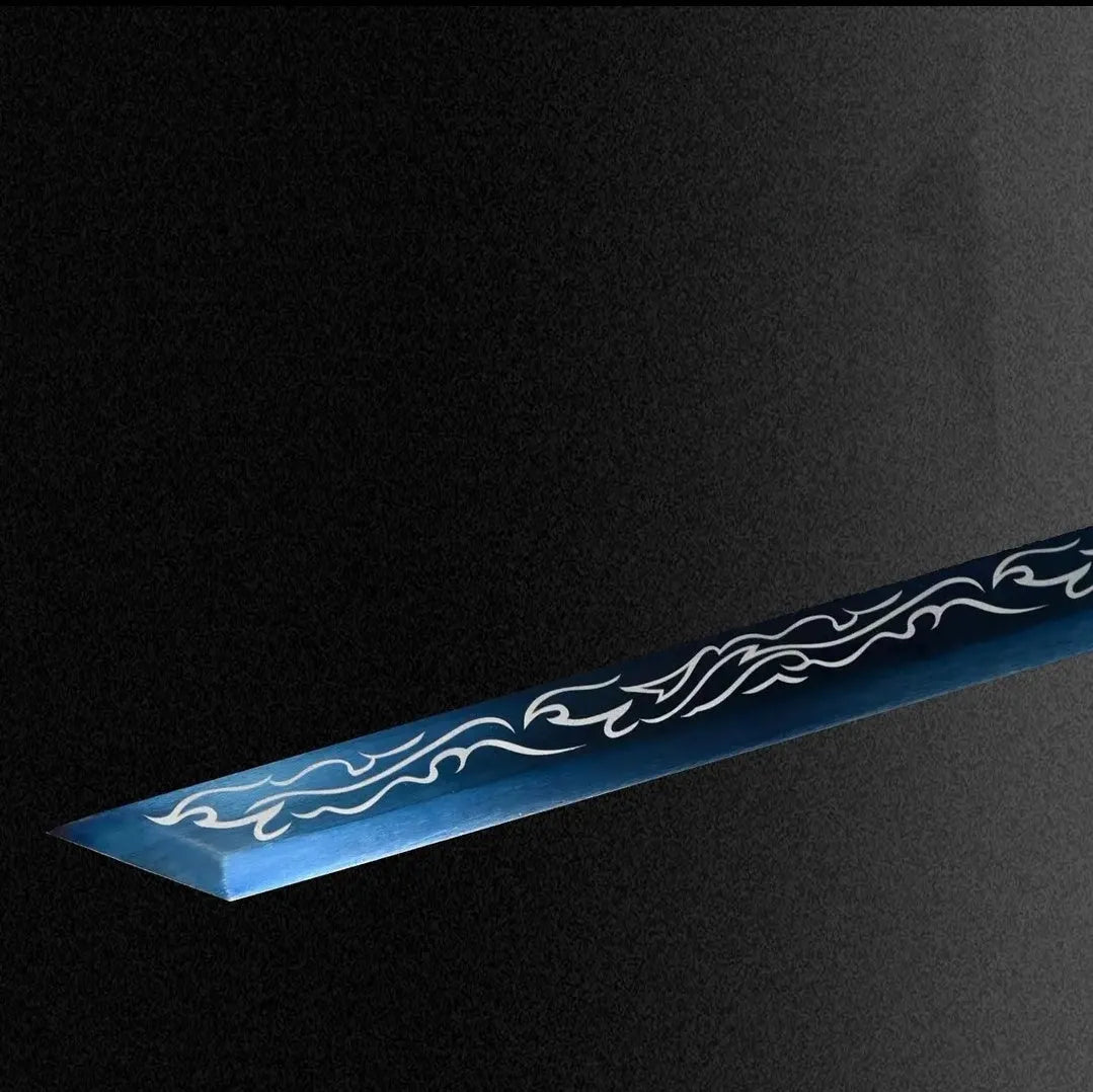 Liuying Tang Dynasty horizontal sword with 65 manganese steel unsharpened blade and solid wood leather scabbard