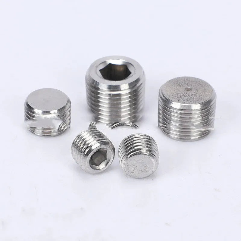 Stainless steel hexagon plug for 3/8 inch bulkhead pipe fitting