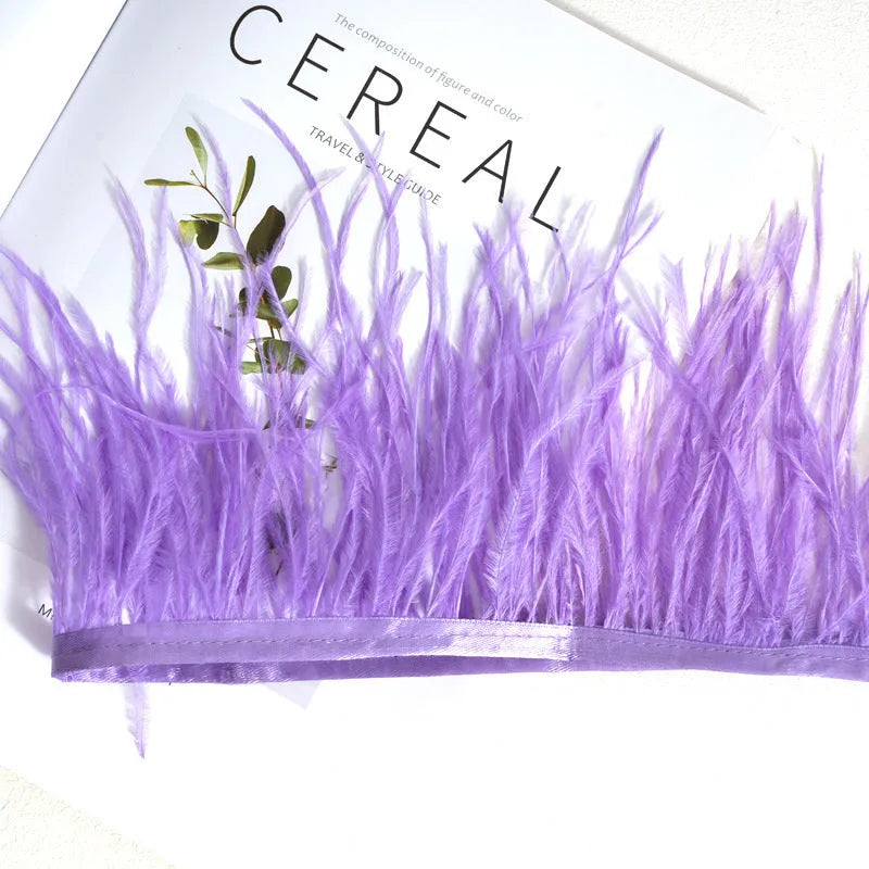 Decorative feather cloth strip DIY trim 10-15cm wide in multiple colours for clothing crafts