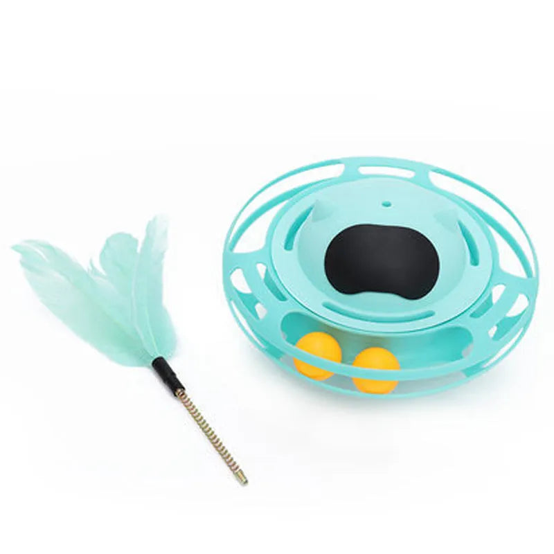 Pink cat tumbler toy with self-hi stick measuring 17 cm for mechanical interactive play