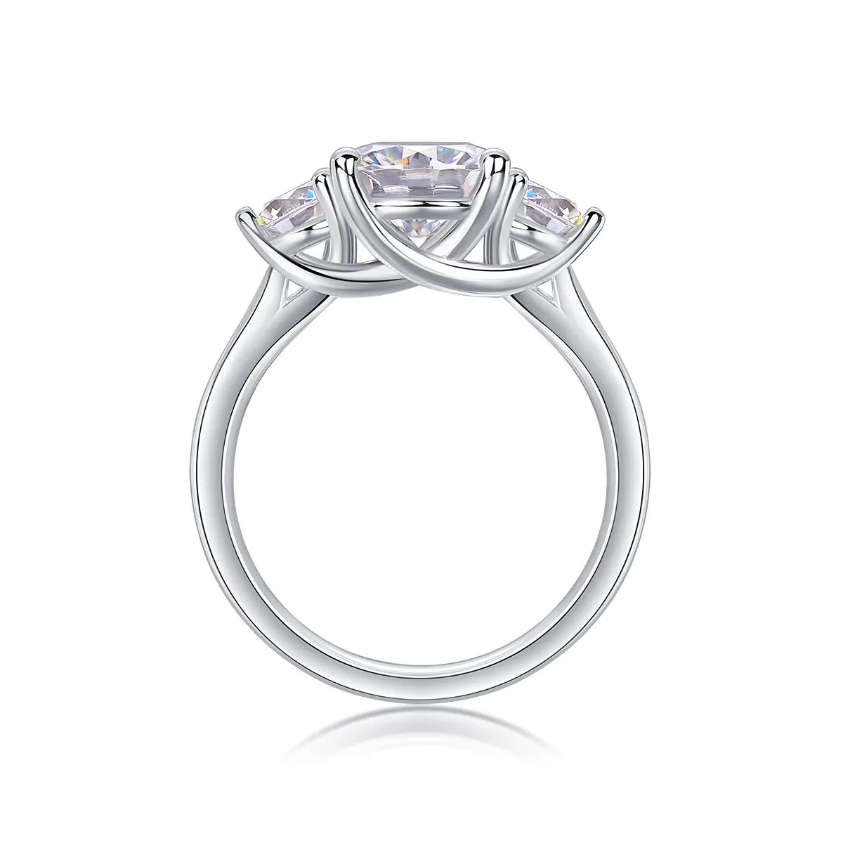 2 carat moissanite wedding ring set in S925 silver with gold plating, sizes 5 to 9, gift box and GRA certificate