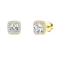 Geometric diamond square bag earrings in stainless steel 8mm single size steel colour finish
