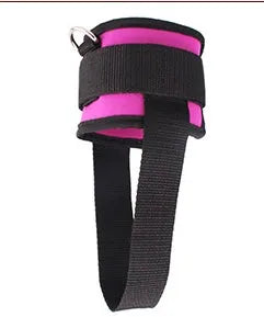 Cotton foot rope ankle strap in black with thickened diving cotton and steel buckle for leg training