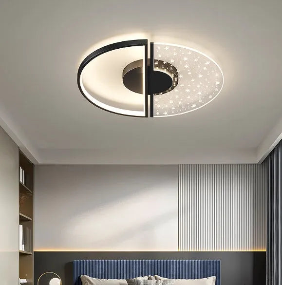 New LED ceiling light modern simple light luxury bathroom light monochrome white 45cm Golden Feather or 55cm black