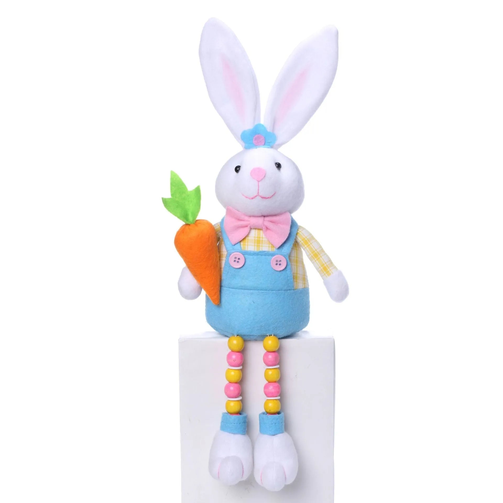 Easter bunny pastoral doll ornament in non-woven fabric in radish colour style for spring decoration
