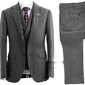 Men's slim fit three-piece nylon suit in light business style colour brown