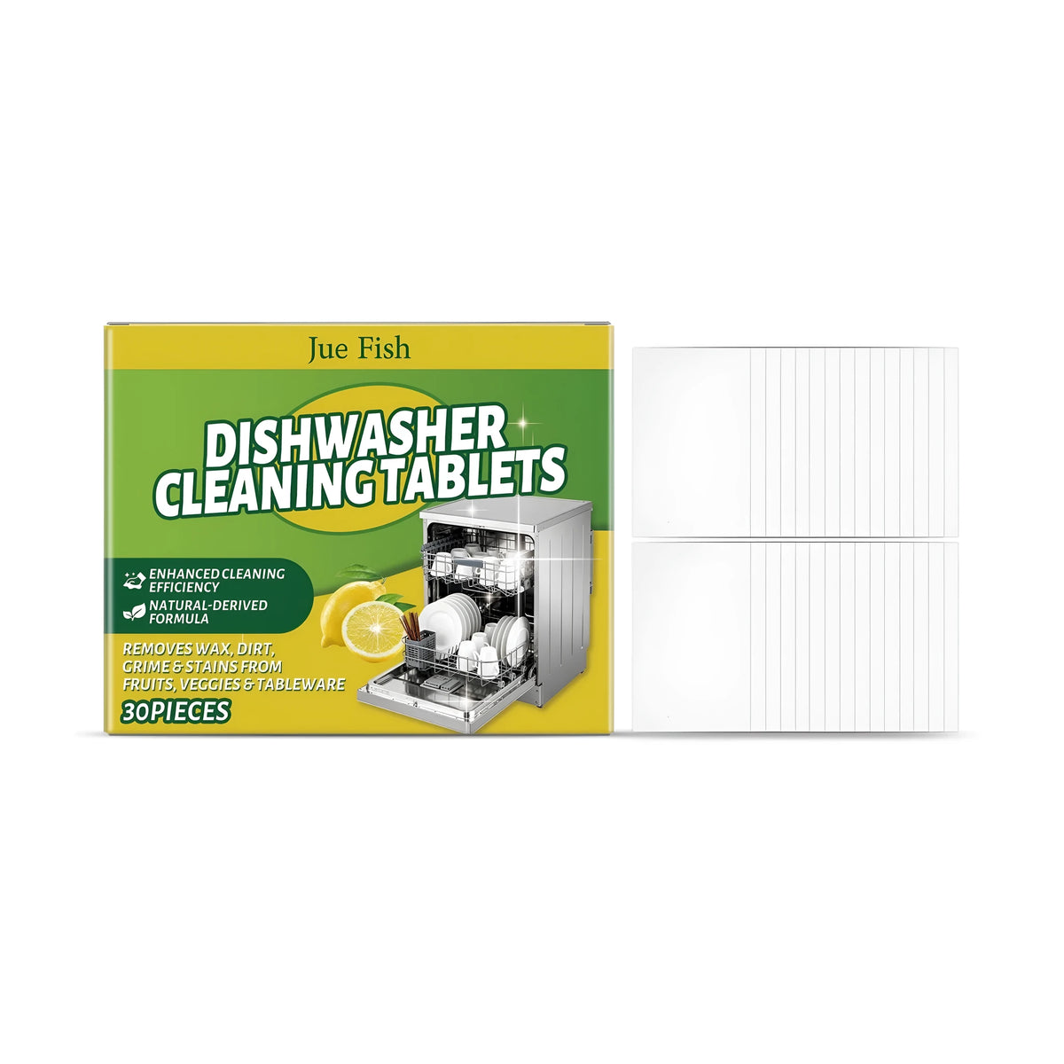 Pack of 30 dishwasher cleaning sheets for removing limescale and odours