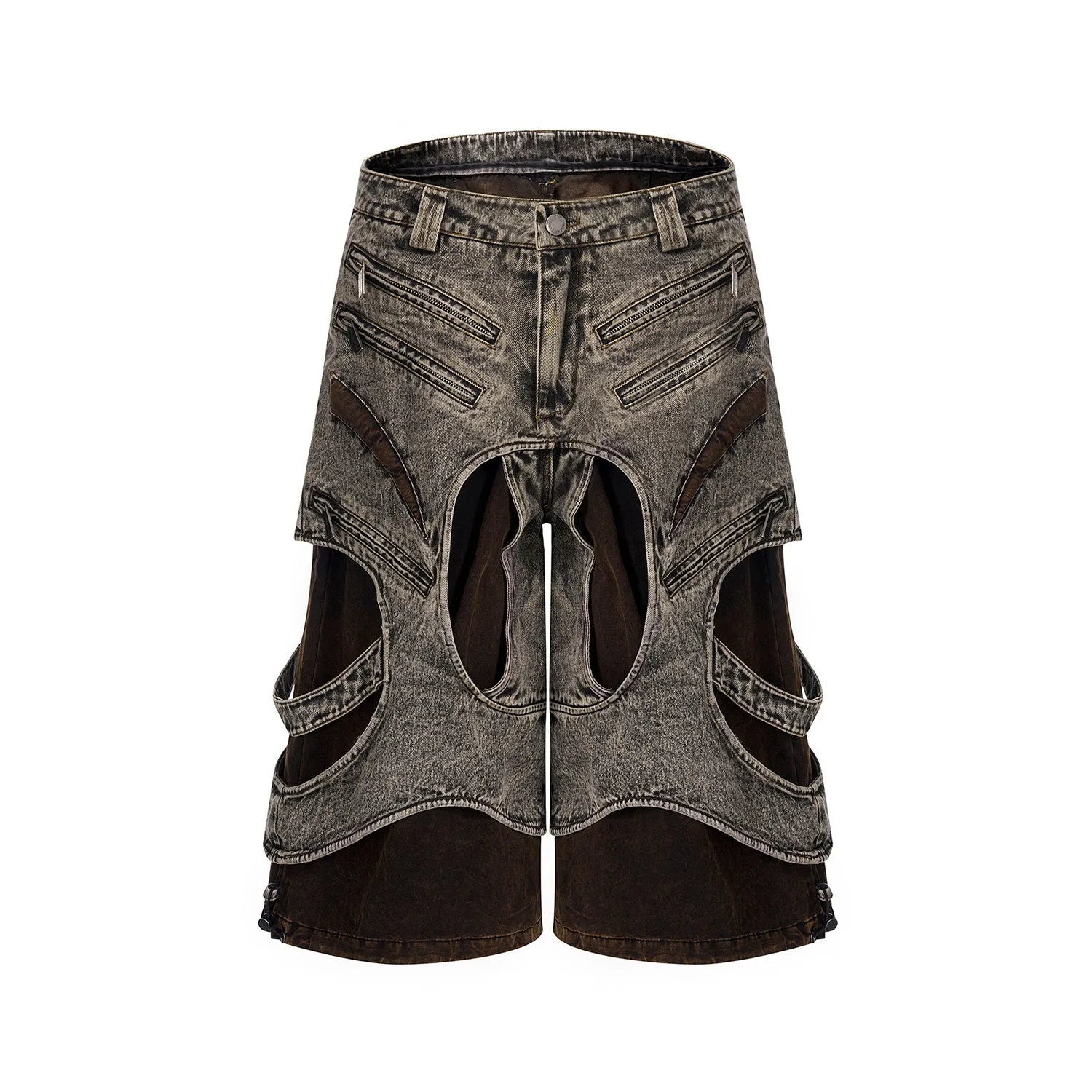 Men's two-tone splicing denim vest with front zip closure, sleeveless design