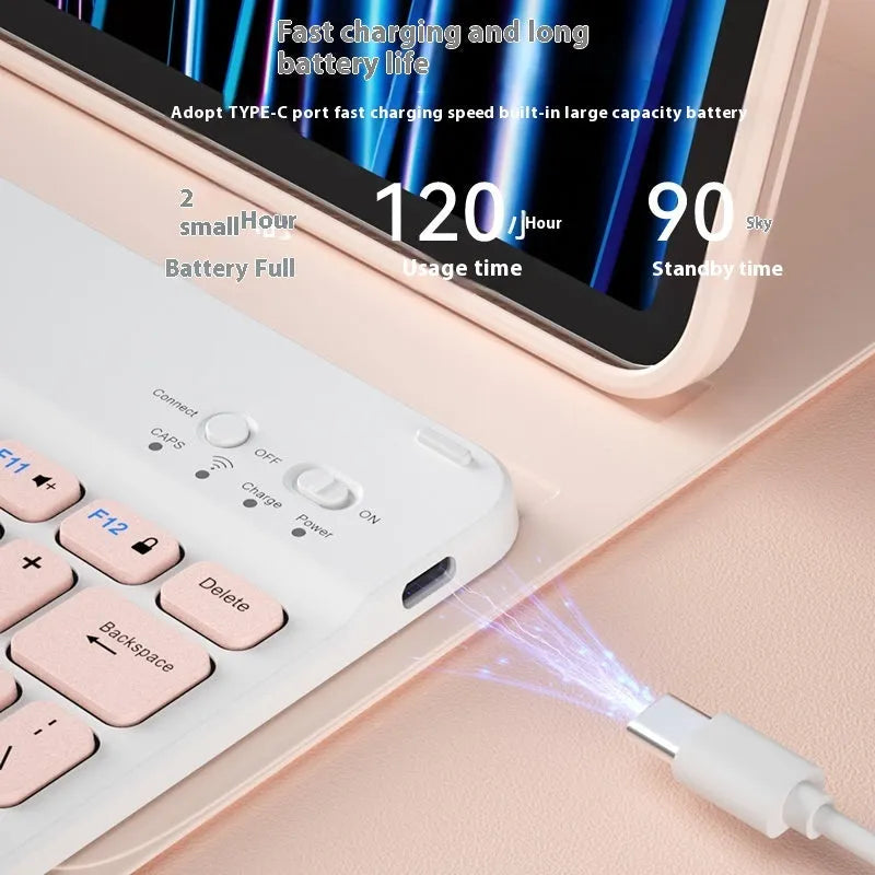 Bluetooth keyboard for tablets in elegant white colour with optional rechargeable mouse