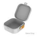 Medium polypropylene storage organiser box with a lid, shown in Nordic White colour.