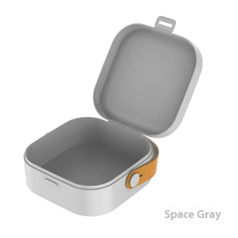 Medium polypropylene storage organiser box with a lid, shown in Nordic White colour.