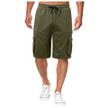 Men's summer double pocket zipper shorts in polyester with cotton lining, mid waist, fifth length, available in eight colours