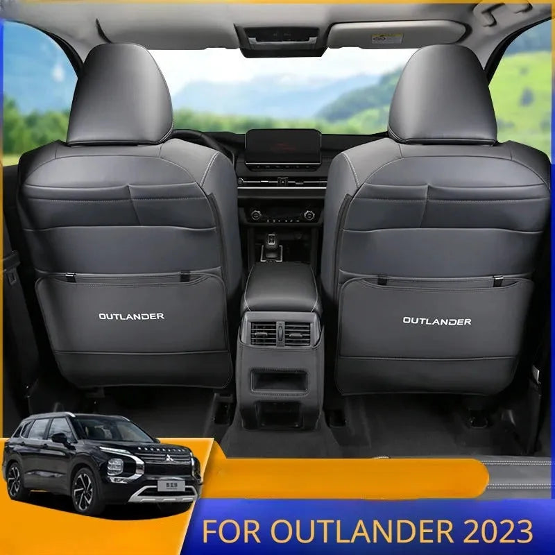 Outlander leather anti-kick pad set for seat armrests and centre console protection