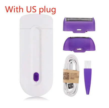 Electric hair removal instrument with Sensa-Light head and USB charger, black, for women