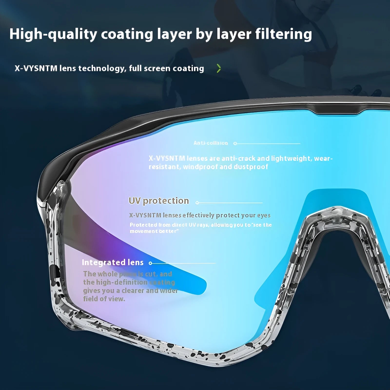 Full frame mountaineering goggles for climbing and hiking with colourful PC lenses.
