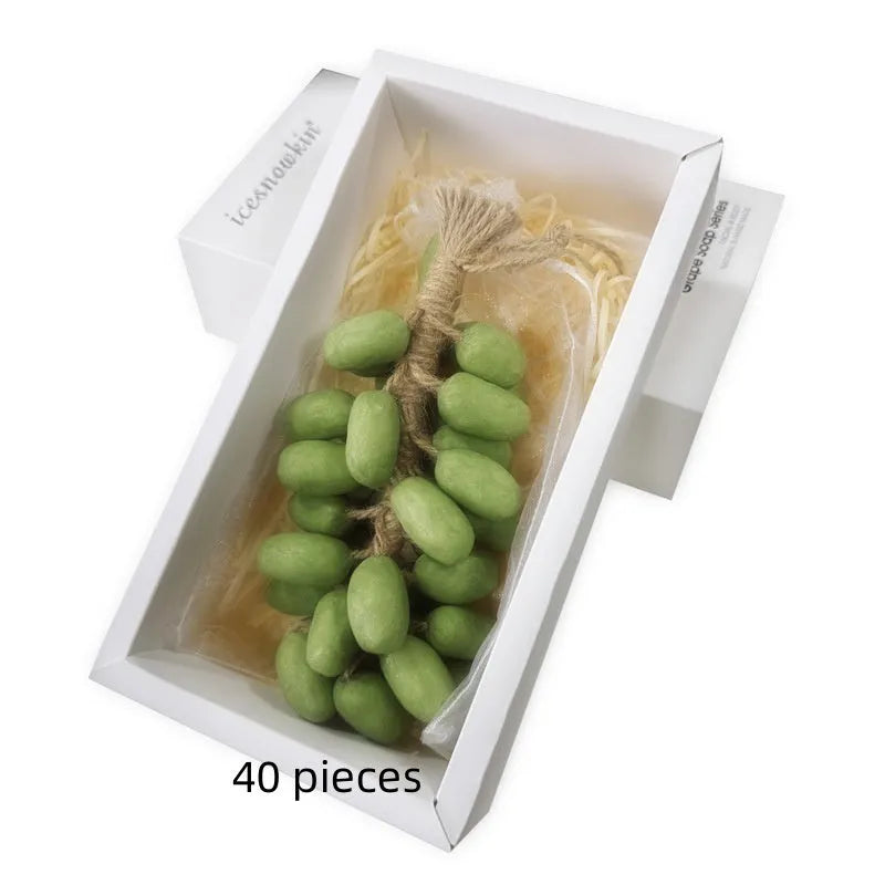 Handmade grape and litchi cleansing soap bars in 120g size with different packaging options
