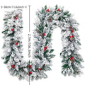 Christmas rattan vine decoration with flocking snow effect in American style design